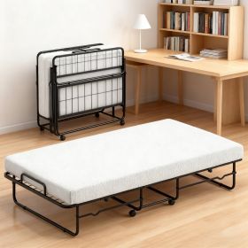 Twin Size Folding Bed With Memory Foam Mattress And Heavy-duty Metal Frame