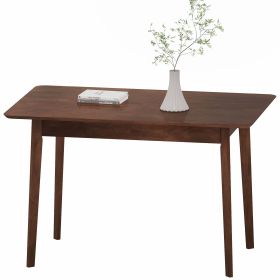 47.2" Rectangle Dining Table for 4, Mid-Century Modern Kitchen Table with Rubber Wood Legs for Dining Room, Walnut
