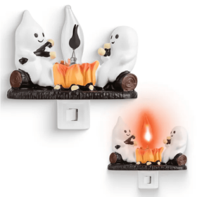 2 Ghostly Bonfires Flashing Flames Night Lights Indoor