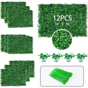 12 - Pack 24"x16" Artificial Grass Wall - 32 Square Feet, UV-Protected, Boxwood Hedge Design - Perfect for Indoor & Outdoor Spaces, Garden & Backyard