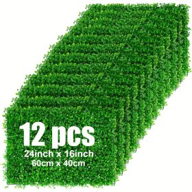 12 Pack 24x16 Inch Artificial Boxwood Hedge Panels - 32 Sq Ft Coverage, UV Resistant Privacy Screen for Indoor & Outdoor Garden, Fence
