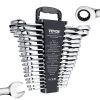VEVOR Combination Wrench Set 16-Piece Metric 8 mm to 24 mm with Organizer Rack
