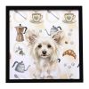 Powderpuff Chinese Crested Coffee Bar Framed Metal Print Bathroom, Kitchen, Office, Home Decor Wall Art Ready to Hang, Square, 8X8