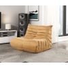 Luxury Accent Chair Tufted Yellow Microfiber Comfy Chair Living Room Furniture 1pc Floor Chair