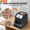 VEVOR USD Coin Sorter, Coin Sorter Machine for USD Coin 1¢ 5¢ 10¢ 25¢, Sorts up to 230 Coins/min