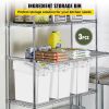 VEVOR Ingredient Bin, 5.2 Gallons Capacity Ingredient Storage Bin, 3 Pcs/Set, PP Material Flour Bins On Wheels