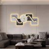 39.4" Large Silent Wall Clock Light Modern Abstract Geometric Decor Art Living Room