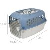 Multicolored 24 in Plastic Double Door Dog and Cat Kennel with Top Opening