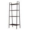 Metal 4 Shelf Bookcase, Multifunctional Ladder-Shaped Plant Flower Stand Rack Bookrack Storage Shelves, Black