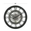 20" Indoor Rustic Metal Arabic Moving Gear Analog Wall Clock