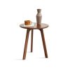 Round End Table- Small End Table Side Table Coffee Table Bedside Table Night Stand for Living Room Bedroom & Balcony