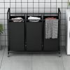 3-Bag Rolling Laundry Sorter Hamper, 63.4-Gallon Heavy-Duty Laundry Cart with Removable Bags & Lockable Wheels