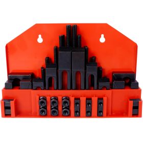 58Pc T-Slot Clamping Kit Mill Machinist Set With T-slot Cleaner And Tightening Wrench 7 16 Table Slot 3 8-16 Stud Size