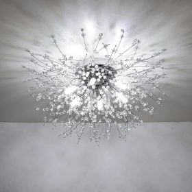 Crystal Flush Mount Ceiling Light, Modern Sputnik Firework Close To Ceiling Lamp, LED Ceiling Light