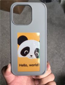 E-ink Screen Phone Case Unlimited Screen Projection Personalized Phone Cover Battery Free New Designer Luxury Phone Case (Option: Gray-Apple 14 Promax)