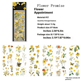 All Things Grow Series - With Adhesive Backing-Only Supports Self-pickup. (Option: Flower Appointment-6sheets)