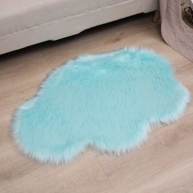 1pc, Fluffy Cloud Plush Rug - Soft Faux Fur Bedroom Decoration, Machine Washable, Funny Doormat, Nursery Decor, Throw Rugs for Home Decor (Color: light blue, size: 23.62*35.43inch)