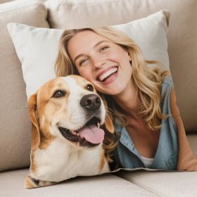 Custom Cushion Personalized Image Upload Fast Printing for Wedding for Pet Lovers - (Must upload the image) (size: 45*45cm)