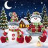 DearSun 13" H Christmas Snowman Family with Red Knitted Scarf and Hat Christmas Decor
