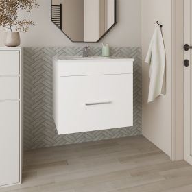 Wixom Bathroom Vanity, 1 Drawer (Color: White)