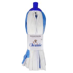 Mr Cleanie Perforated Strip Mop Replacement Head for Household Cleaning Kitchen Bathroom (WHITE & BLUE: MRC546)