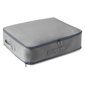 Large Foldable Storage Bag For Comforter Quilt Blanket Clothes Pillows Beddings Self Compression Organizer For Duvet Closet Storage Containers With Du (Color: Grey, size: M)