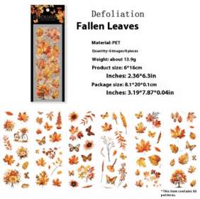 All Things Grow Series - With Adhesive Backing-Only Supports Self-pickup. (Option: Fruit-6sheets)
