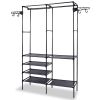 Garment Rack Heavy Duty Metal Shoe Clothing Organizer Shelves Freestanding Multifunctional Clothes Wardrobe